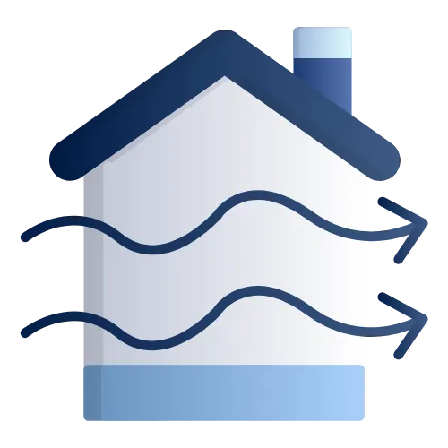 grafika domu z wentylacją