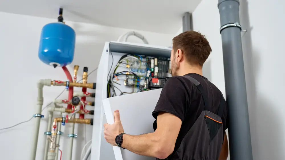 montaż kotła w domu